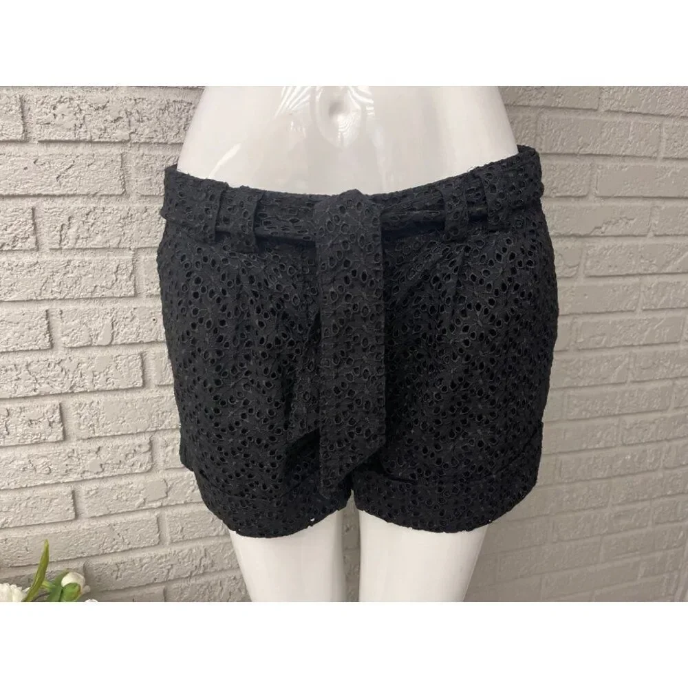 Express Design Studio Women Black Eyelet Shorts Size 6